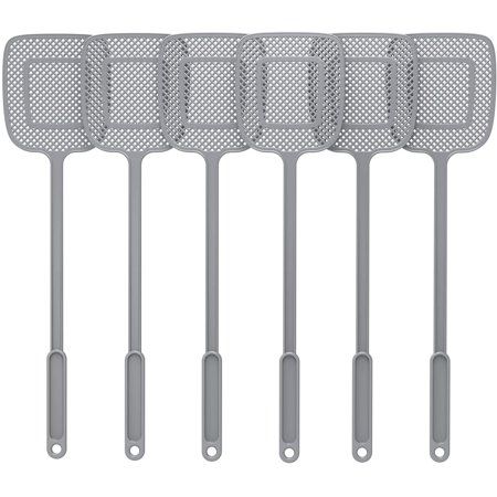 Photo 1 of Durable Long Handle Fly Swatter, 6 Pack, Gray
