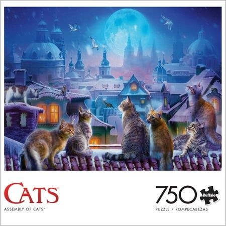 Photo 1 of Buffalo Games 750-Piece Cats Assembly of Cats Adult Interlocking Jigsaw Puzzle
