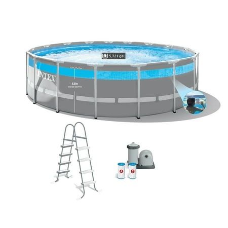 Photo 1 of Intex 17 X 48 Clearview Prism Frame Above Ground Swimming Pool Set with Pump