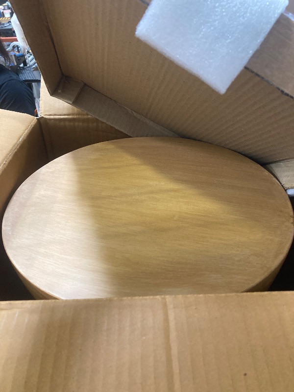 Photo 1 of Better Homes & Gardens James Wood End Table, Light Honey Finish
