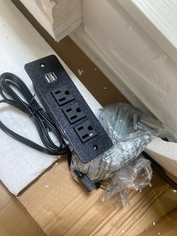 Photo 1 of Dextrus Fish Tank Stand with Electrical Sockets RGB Lighting Cabinet for 55-75 Gallon Aquariums Supports 900 Lbs White
