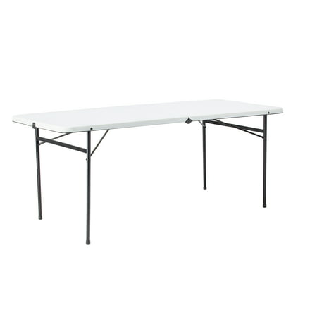Photo 1 of Mainstays 6 Foot Bi-Fold Plastic Folding Table White
