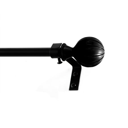 Photo 1 of Yafa Home Fashion Adjustable Curtain Rod for Windows 3/4 Inch Pole Single Curtain Rod with Ball Finials All Hardware Included.