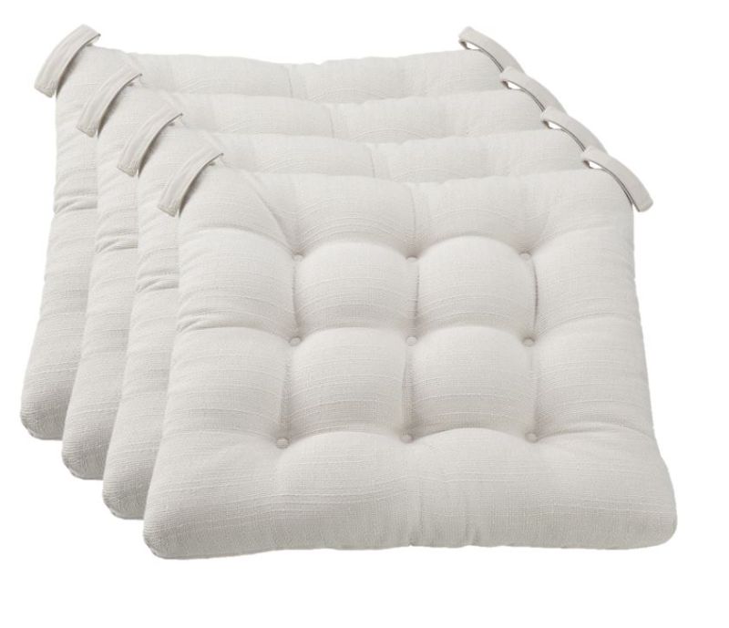 Photo 1 of Mainstays Textured Chair Seat Pad (Chair Cushion) Silver Color 4-Piece Set 15.5 L X 16 W