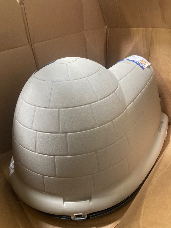 Photo 1 of Petmate Indigo Doghouse Plastic Igloo Dog House 37.5 L Medium for Dogs 20 to 50 Lb Beige
