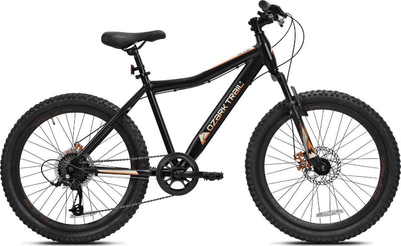 Photo 1 of 24 Ozark Trail Vibe Mountain Bicycle 8 Speed Black Fits Riders 4 6 - 5 6 Teen
