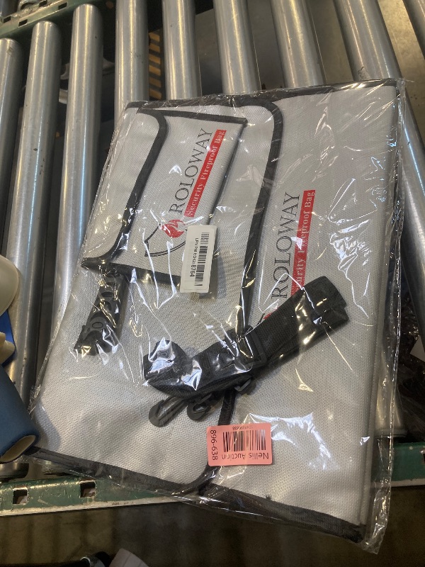 Photo 1 of ROLOWAY Fireproof Document & Money Bags, Large Fireproof & Water Resistant Bag (15 x 12 x 5 inches), Fireproof Folder Safe Bag for Cash, Valuables & Passport, with Silicone Coating & Zipper Closure