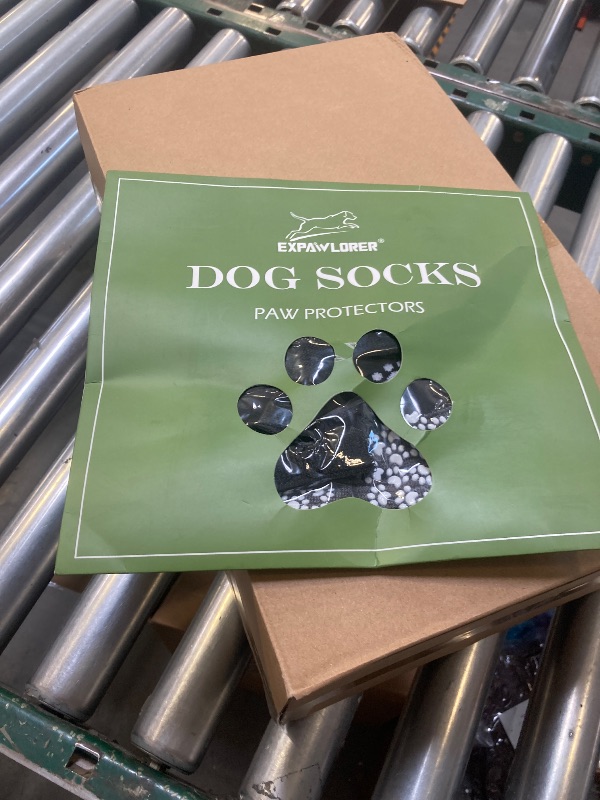Photo 1 of EXPAWLORER Anti Slip Dog Socks to Prevent Licking Paws, Shoes for Hot Pavement, Dog Booties for Small Medium Large Senior Dogs, Traction Control Boots & Paw Protectors for Hardwood Floors Black&Grey
