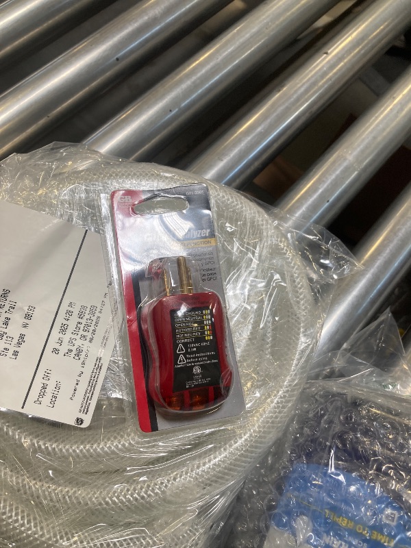 Photo 1 of Gardner Bender GFI-3501 Ground Fault Receptacle Tester & Circuit Analyzer, 110-125V AC, for GFCI / Standard / Extension Cords & More, 7 Visual LED Tests , Red