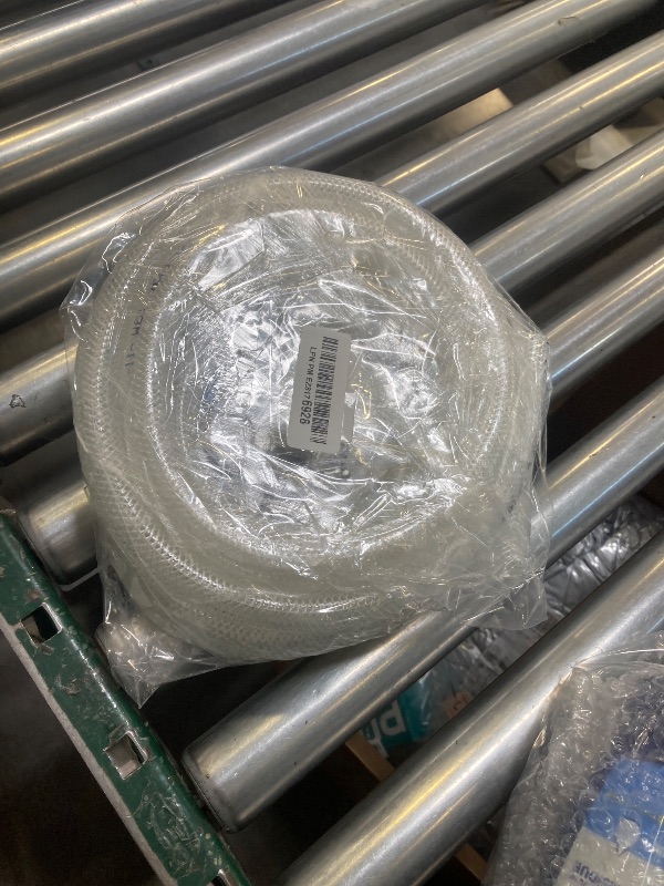 Photo 1 of 3/4" ID x 1" OD - 10 Ft High Pressure Braided Clear PVC Tubing Flexible Vinyl Tube, Heavy Duty Reinforced PVC Hose Tubing, BPA Free and Non Toxic
