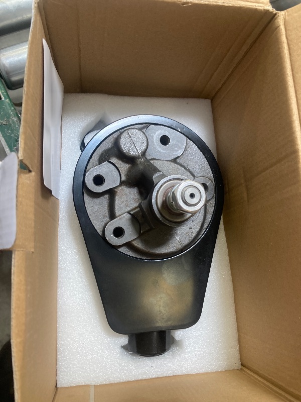 Photo 1 of A-Team Performance Power Steering Pump - Saginaw Power Steering Pump Series With Billet Aluminum Cap - Compatible with GM Vehicles GMC Chevrolet, Chevy Buick, Oldsmobile, And Pontiac (Black)