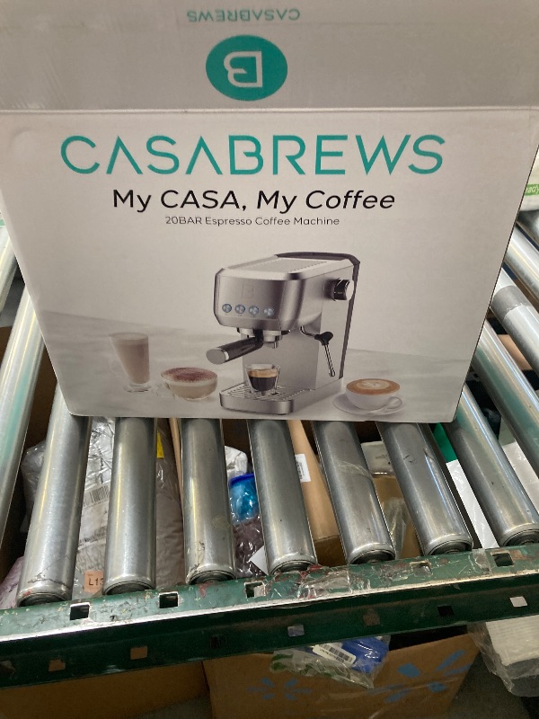 Photo 1 of CASABREWS 3700 Essential Espresso Machine 20 Bar, Stainless Steel Cappuccino & Latte Machine with Steam Frother for Home, 43.9oz Water Tank, Silver
