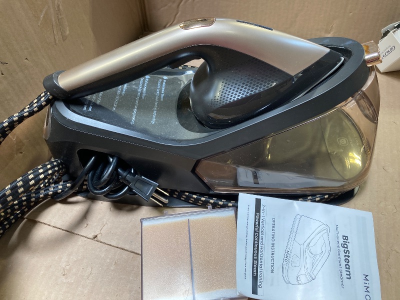 Photo 1 of 1500W Steamer for Clothes Garment Steamer & Iron 2 In 1,450g/min Steam,3.6m Iron Range,Steam Iron with Filter,650g Light Iron Head,Vertical and Flat clothes steamer,1.2L Water Tank,Suit All Fabrics