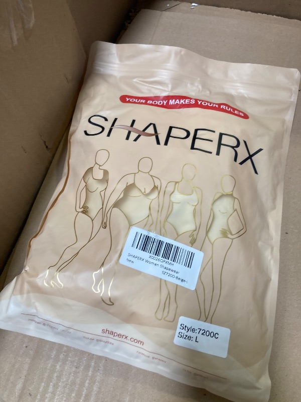 Photo 1 of L--SHAPERX Women's Fajas Colombianas Shapewear Postpartum Tummy Control Body Shaper Butt Lifter Bodysuit,SZ7200-Beige-L
