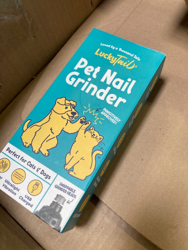 Photo 1 of LuckyTail Pet Nail Grinder for Dogs and Cats - Super Quiet and Low Vibration Electric Dog Nail Grinder with 2 LED Lights - USB Rechargeable and Cordless - 2 Speeds - Small to Large Pets