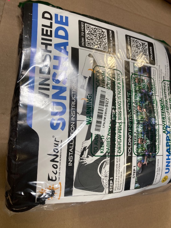 Photo 1 of EcoNour Car Windshield Sunshade | Blocks 99% Heat & Keeps Interior Cool | Universal Fits Cars, SUVs, Trucks | Automotive Sun Screen, Visor & Car Accessories for Summer | Medium (64x32 Inches)