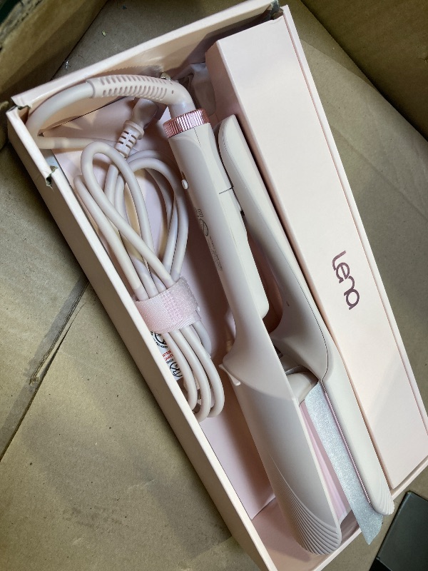 Photo 1 of Hair Waver LENA S16 Beach Waves Curling Iron, Hair Tool for Women with 3 Titanium Ceramic Barrels, Anti-Scald Protection, Smart Timer & Adjustable Temps, Dual Voltage, 1.25 Inch, Pink