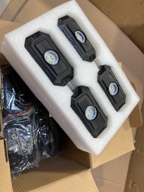 Photo 1 of Rough Country Deluxe LED Rock Light Pods w/Mounting Kit | 4 Pods - 70980 , White