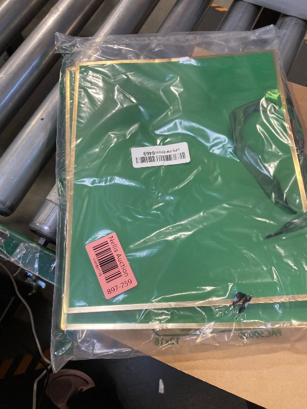 Photo 1 of 3pcs only ------ReliThick   Metallic Paper Gift Bag with Handles and Tissue Paper 11.8 x 10 x 4'' Thank You Favor Bag for Wedding Bridesmaid Groomsmen 5 Senses Birthday Gifts (Green,Gold)
