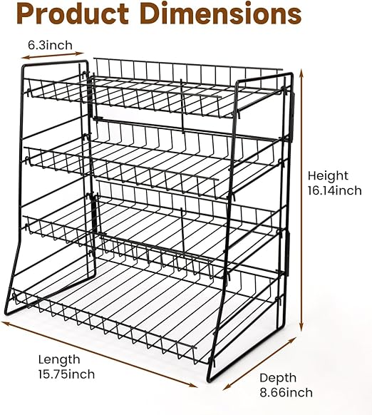 Photo 1 of Liaakrr Candy Display Rack, Metal Snack Rack Display Stand, Snack Organizer for Countertop, Kitchen and Stores