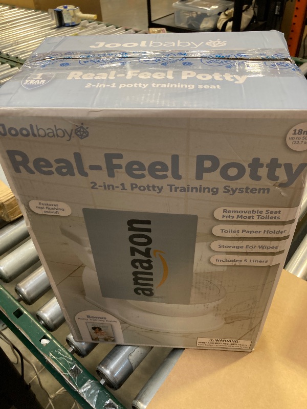 Photo 1 of Real Feel 2-in-1 Potty with Wipes Storage, Flushing Sounds & Disposable Liners - Realistic Toilet - Easy to Clean & Assemble - Jool Baby (Gray)