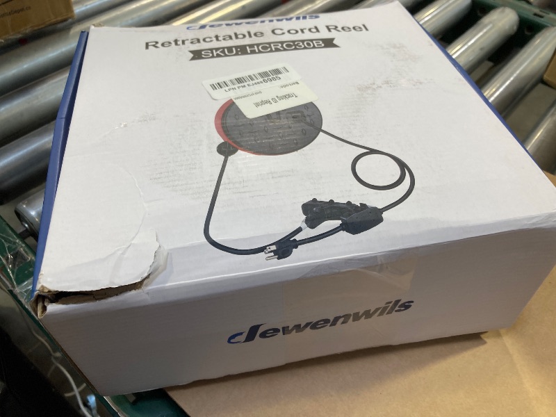 Photo 1 of DEWENWILS 30 Ft Retractable Extension Cord Reel, Ceiling or Wall Mount 16/3 Gauge SJTW Power Cord with 3 Electrical Outlets Pigtail for Garage and Shop, 10 Amp Circuit Breaker, Metal Plate, UL Listed