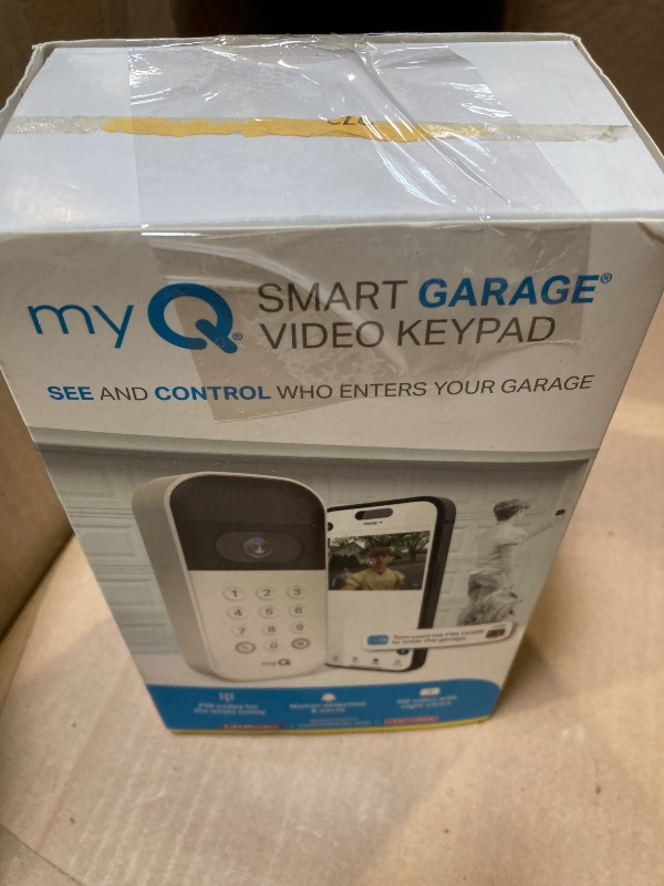 Photo 1 of myQ Smart Garage Door Video Keypad with Wide-Angle Camera,Customizable PIN Codes,and Smartphone Control–Take Charge of Your Garage Access Works with Chamberlain, LiftMaster and Craftsman openers,White