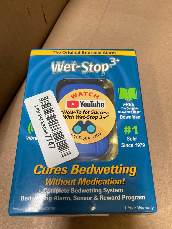 Photo 1 of Wet-Stop 3 Blue Bedwetting Enuresis Alarm with Loud Sound and Strong Vibration for Boys or Girls, Proven Solution for Bedwetters