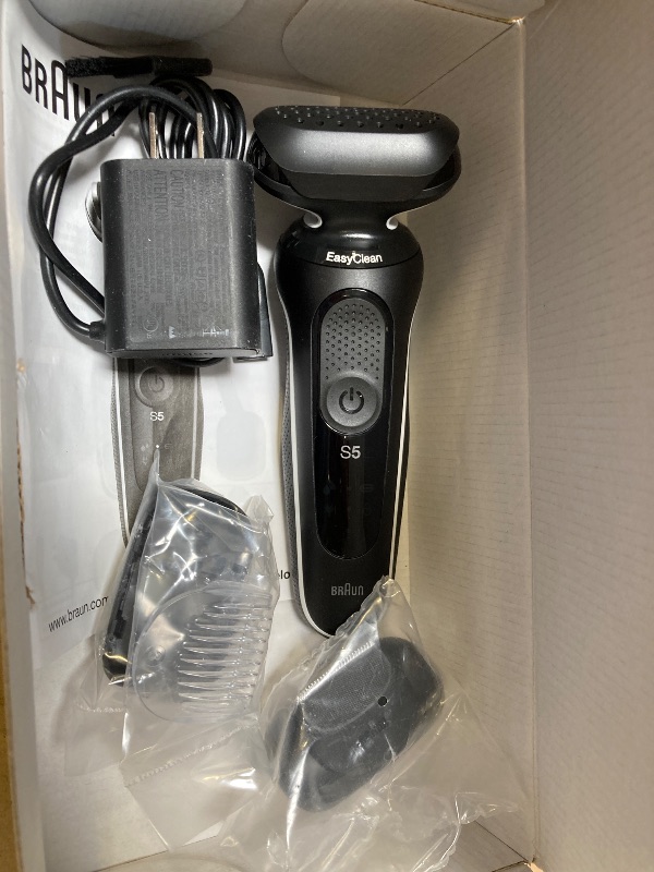 Photo 1 of Braun Electric Razor for Men, Waterproof Foil Shaver, Series 5 5050cs, Wet & Dry Shave, with Beard Trimmer and Body Groomer, Rechargeable, Charging Stand Included, Blue