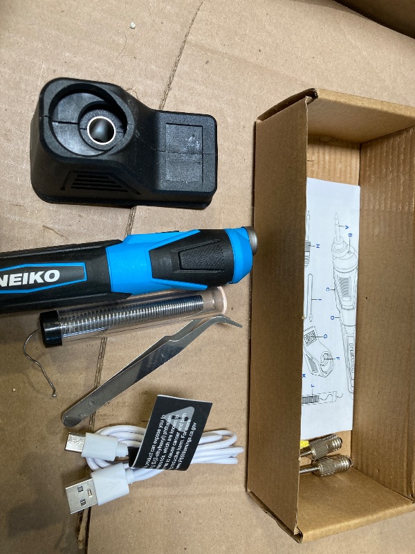 Photo 1 of NEIKO 40421A Wireless Soldering Kit, Mini USB Rechargeable Solder Iron Pen, Rapid Heat 356-750°F (180-400°C) Electrical Soldering Kit, LED, 4V Lithium-Ion Battery, Cordless Soldering Iron Kit