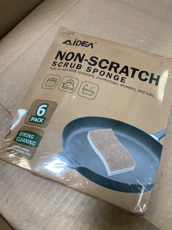 Photo 1 of AIDEA Sponges Non Scratch, 6Count, Natural Sponge for Non Stick Cookware, Sponges Kitchen, Cellulose Scrub Sponge for Dishes, Cleaning Power for Kitchen, Bathroom, Household