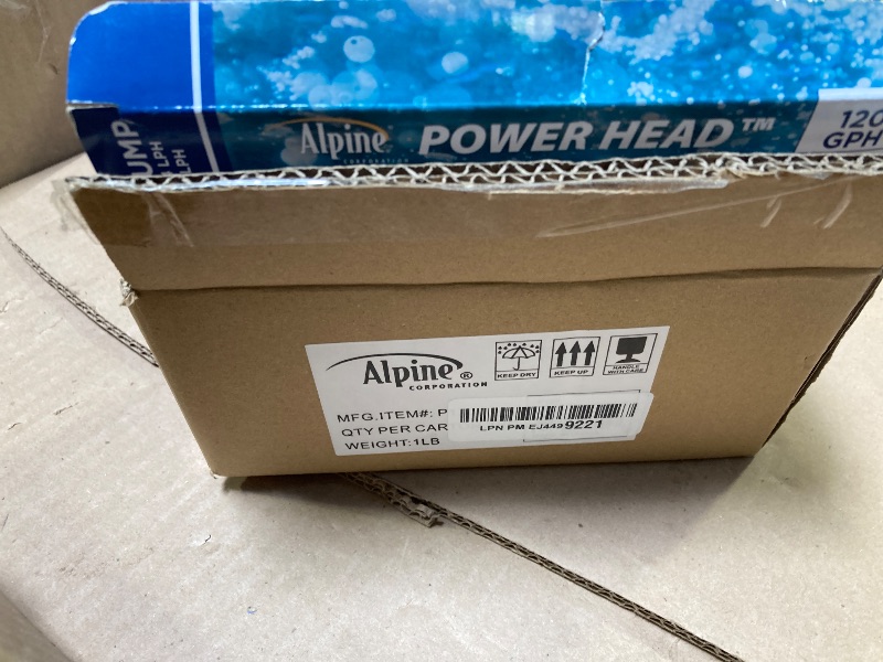Photo 1 of Alpine Corporation Outdoor Decor Power Head Pump 120 GPH for Large Fountains, Ponds, and birdbaths