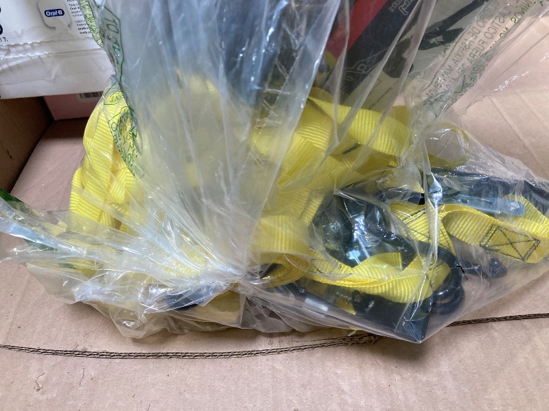 Photo 1 of XSTRAP STANDARD Ratchet Tie Down Straps - 8PK - 1'' x 10 ft - 900 LB Break Strength Cargo Straps for Moving Appliances, Lawn Equipment, Motorcycle Yellow