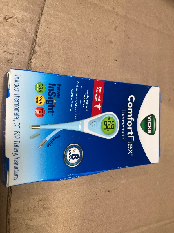 Photo 1 of Vicks ComfortFlex Digital Thermometer – Accurate, Color Coded Reading in 8 Seconds – Digital Thermometer for Oral, Rectal or Under Arm Use
