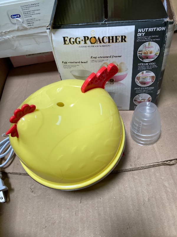 Photo 1 of Egg Cooker, Electric Egg Cooker Multifunction Chicken Shape Rapid Egg Boiler 7 Egg Capacity Automatic Shut Off Mini Breakfast Machine(US 110V)