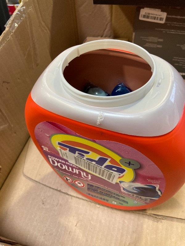 Photo 1 of Tide Power PODs 2-in-1 Laundry Detergent Pacs with Downy Soft Boosters, Lasting Freshness with April Fresh Scent, HE Compatible,  Tide Laundry Detergent