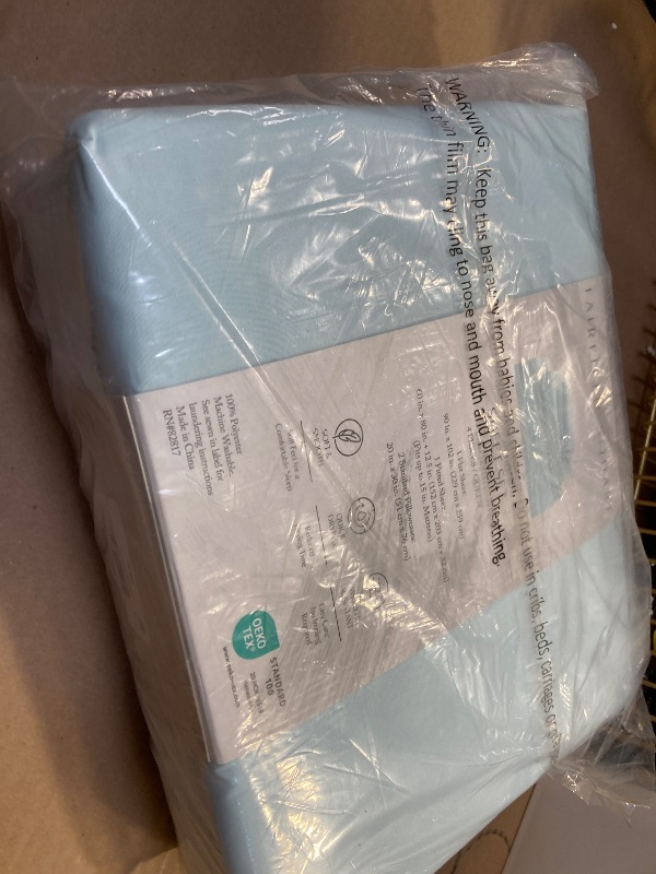 Photo 1 of Sunham Microfiber Easy Care Solid 4-Pc. Sheet Set, Queen - Aqua
