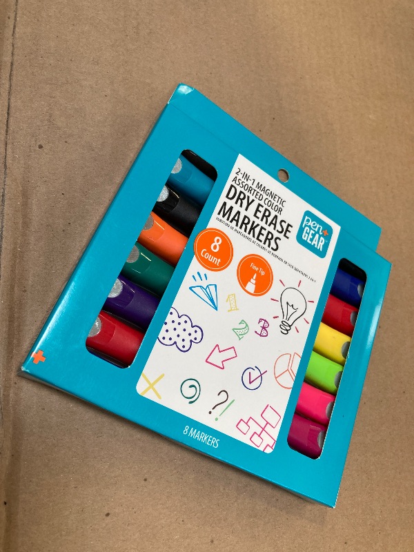 Photo 1 of Pen + Gear 2-in-1 Magnetic Dry Erase Marker, Fine Tip, Assorted, 8 Count