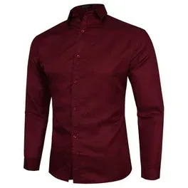Photo 1 of size L-- yillto Stretch Mens Dress Shirts Solid Color Long Sleeve Soft Work Business Casual Button down Shirt