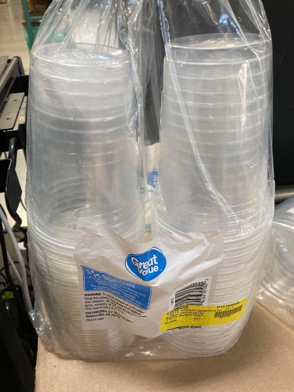 Photo 1 of 3-Pack Value Pack of Disposable Plastic Cups and Lids, Clear, 16 oz, 25/PCS
