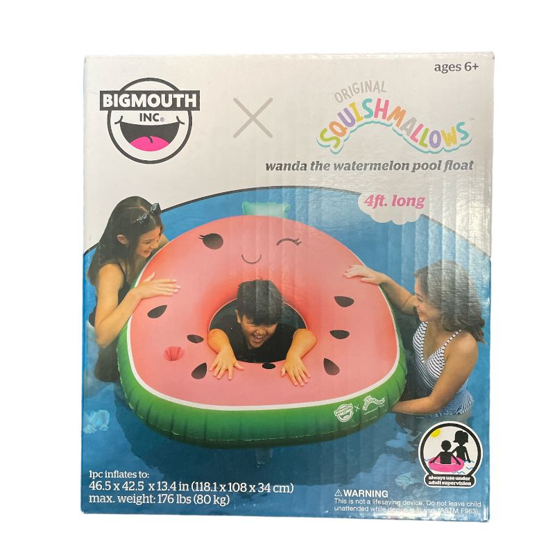 Photo 1 of BigMouth® X Squishmallows Inflatable Pool Floats with Built-in Cupholder - Wanda the Watermelon
