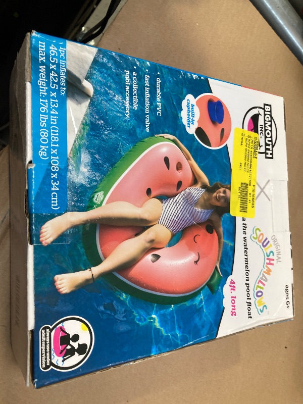 Photo 1 of BigMouth® X Squishmallows Inflatable Pool Floats with Built-in Cupholder - Wanda the Watermelon
