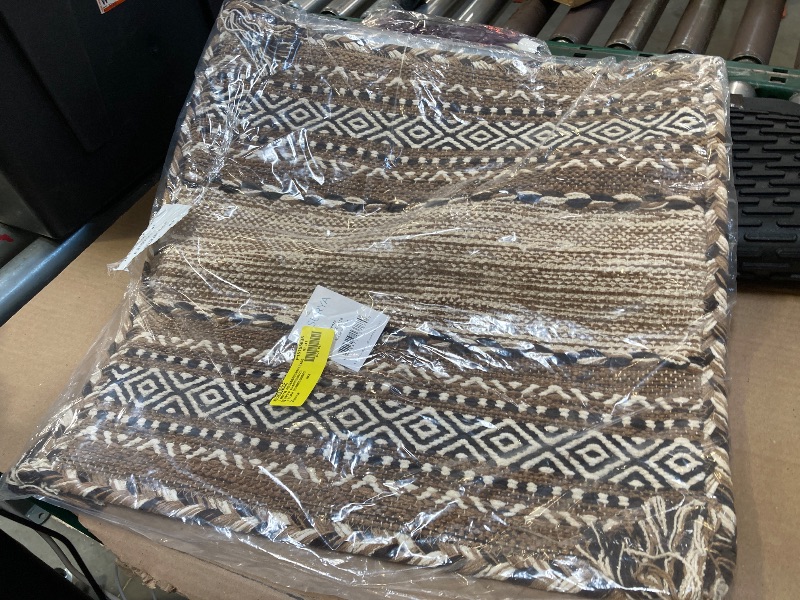 Photo 1 of COVER ONLY---Surya Trenza 18-in x 18-in Dark Brown 95% Cotton, 5% Chenille-cotton Indoor Decorative Cover