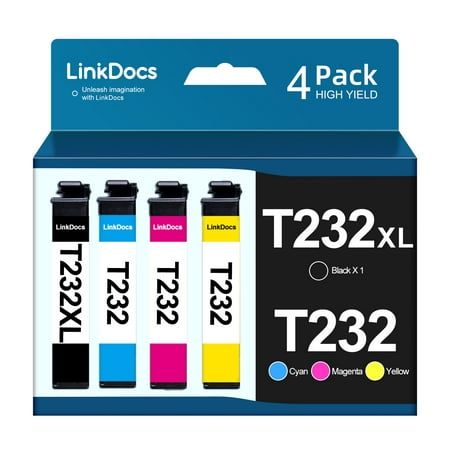 Photo 1 of LinkDocs 232XL Ink Cartridge for Epson Ink 232 XL Ink Cartridges for Epson Expression Home XP-4205 XP-4200 Workforce WF-2930 WF-2950 Printer  