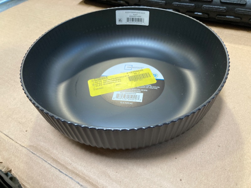 Photo 1 of 4PCS  Mainstays Black Eco-Friendly Recycled Plastic Dinner Bowl. 