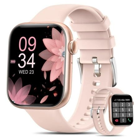 Photo 1 of Women S Smart Watch 1.85 Inch Wireless Smart Watch for Android iPhone IP67 Waterproof Outdoor Fitness Tracker with AI Voice/Message Reminder (Pink)
