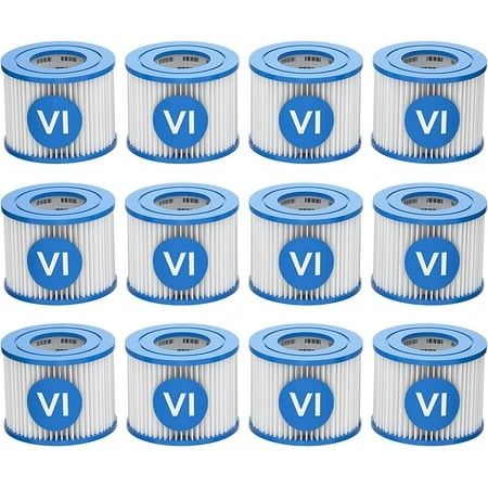 Photo 1 of Gijjgole 12 Pack Type VI Filter Hot Tub Filters Replacement Cartridge - Pool Filter Compatible with 90352E 58323 Lay-Z- Inflatable Hot Tub
