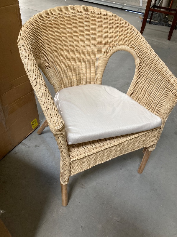 Photo 1 of bali & pari Abbey Modern Bohemian Natural Rattan Dining Chair