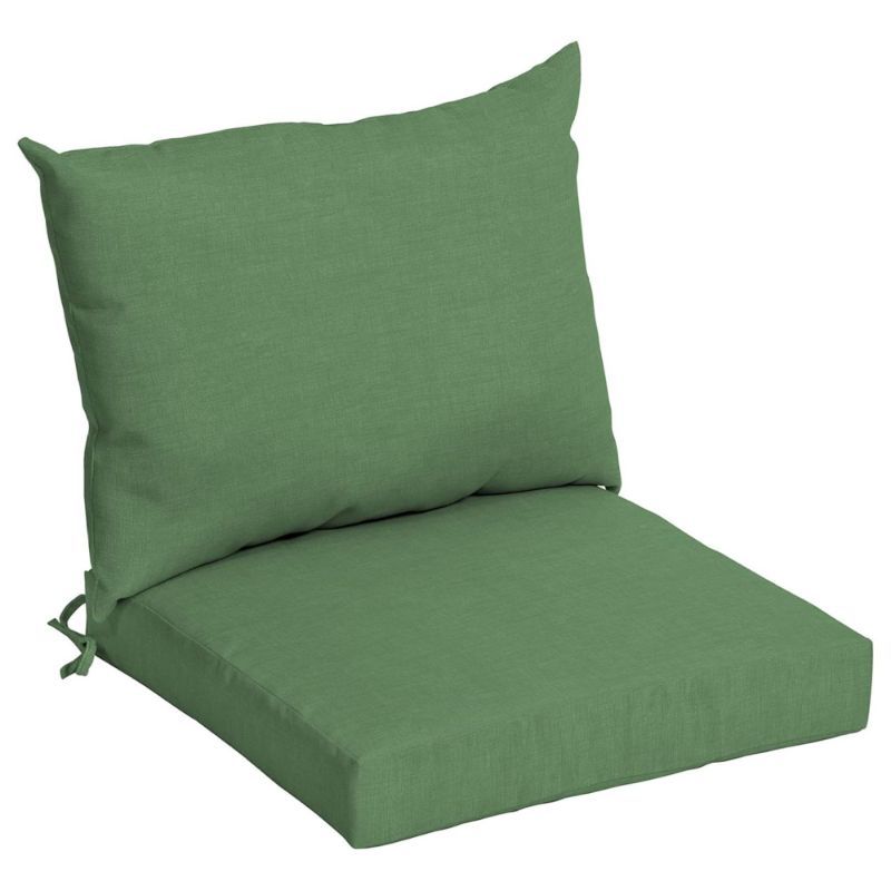 Photo 1 of ARDEN Outdoor Dining Chair Cushion Set, 21 x 21 Inches, Moss Green, Rain-Proof and Fade Resistant, Includes Back Pillow and Seat Cushion for Patio Furniture	