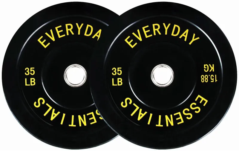 Photo 1 of BalanceFrom Olympic Bumper Plate Weight Plate 35 Lbs Pair Black
